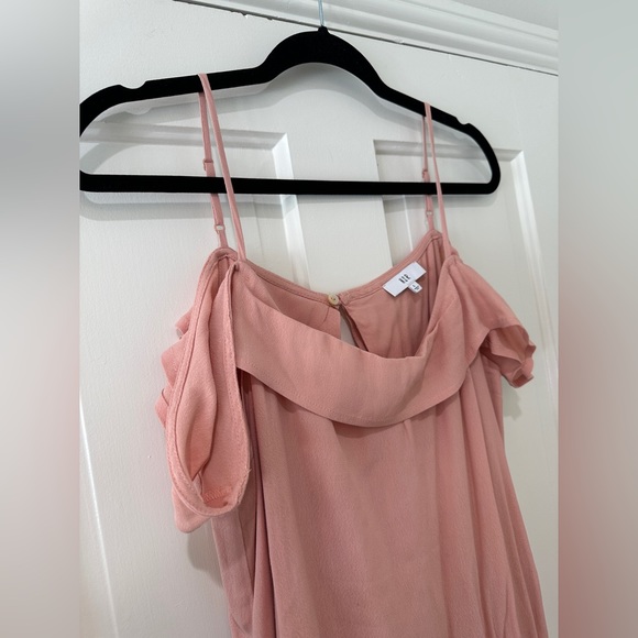 NSR spaghetti strap cold shoulder ruffle king midi dress maxi - Picture 10 of 10